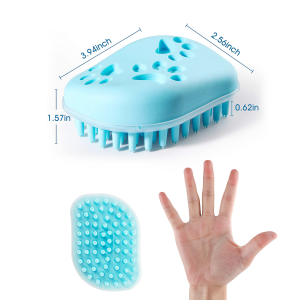 FORTAPURE M-026 Cepillo de Acicalamiento para Perros con Púas Suaves y Dispensador de Champú
