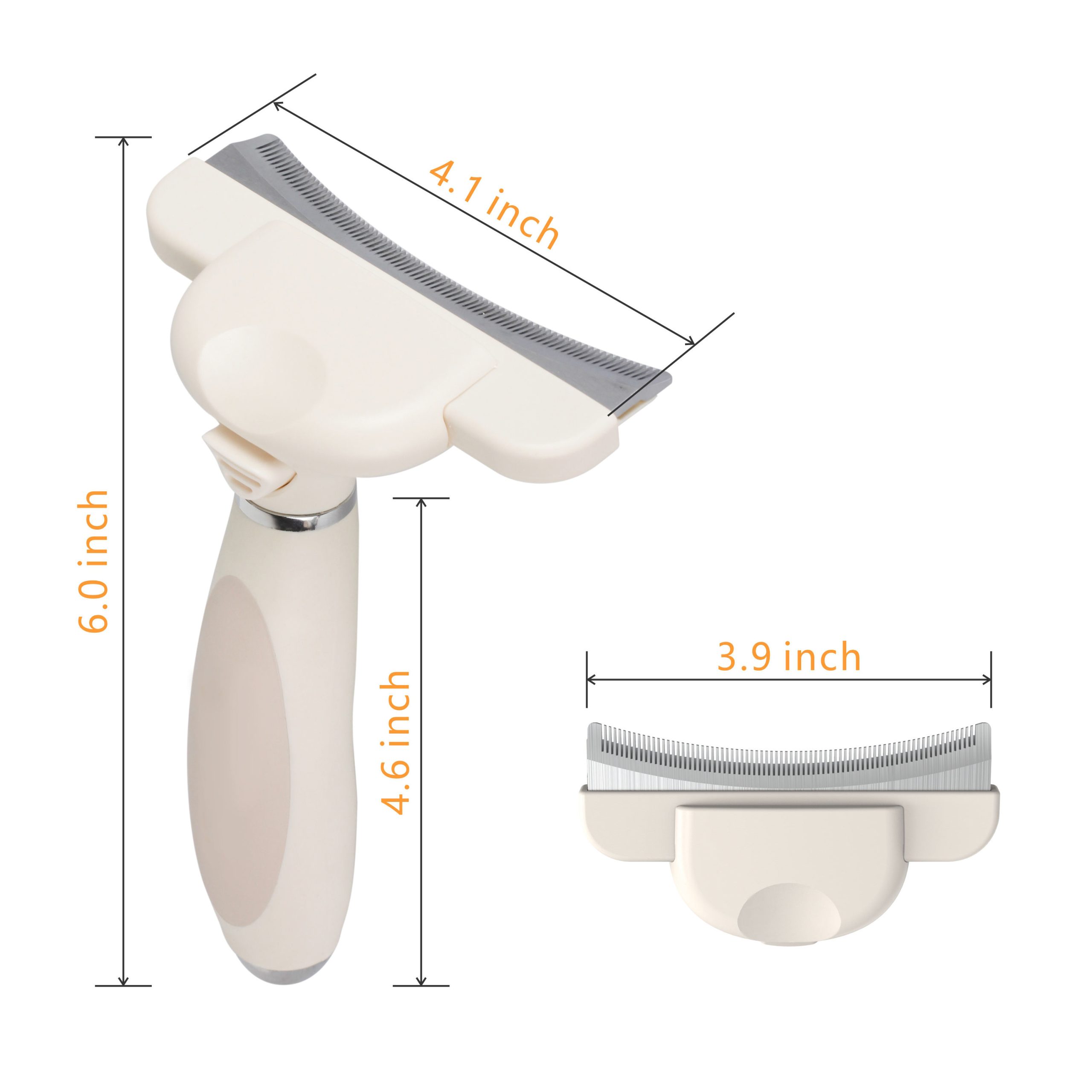 FORTAPURE Q-019-WH Cepillo Deslanador para Mascotas con Cuchilla Curva (Reduce la Pérdida de Pelo hasta un 95%) - Imagen 4