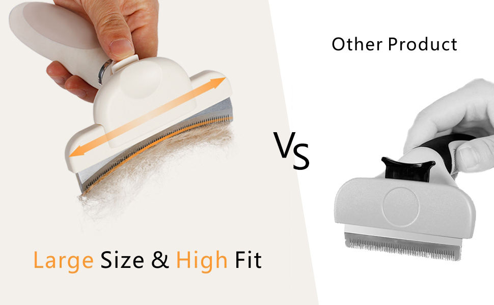 FORTAPURE Q-019-WH Cepillo Deslanador para Mascotas con Cuchilla Curva (Reduce la Pérdida de Pelo hasta un 95%) - Imagen 2