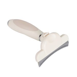 FORTAPURE Q-019-WH Cepillo Deslanador para Mascotas con Cuchilla Curva (Reduce la Pérdida de Pelo hasta un 95%)