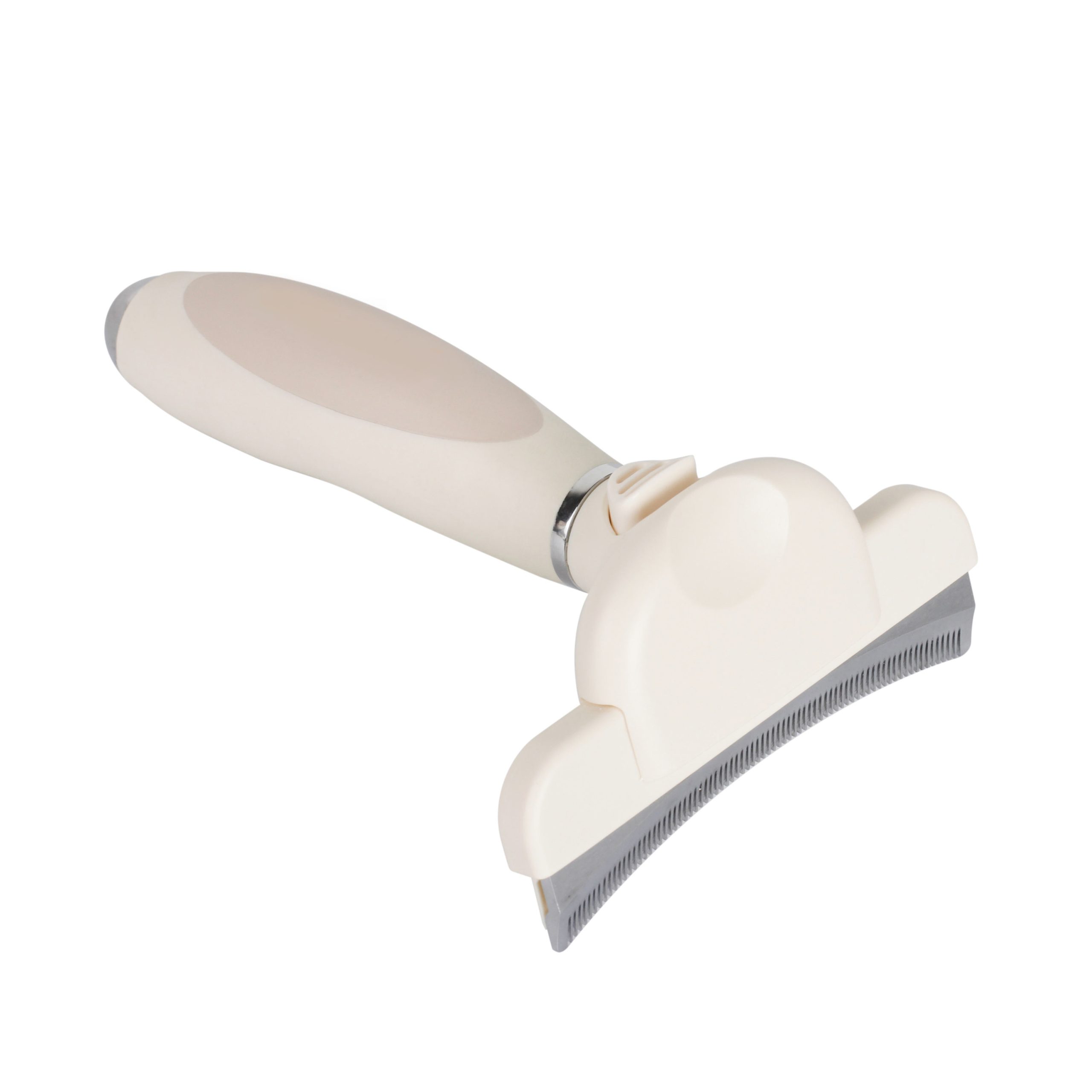 FORTAPURE Q-019-WH Cepillo Deslanador para Mascotas con Cuchilla Curva (Reduce la Pérdida de Pelo hasta un 95%)