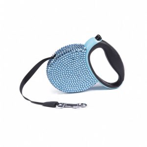 FORTAPURE L-001Z Correa Retráctil de Lujo para Perros 3M con Decoración de Diamantes