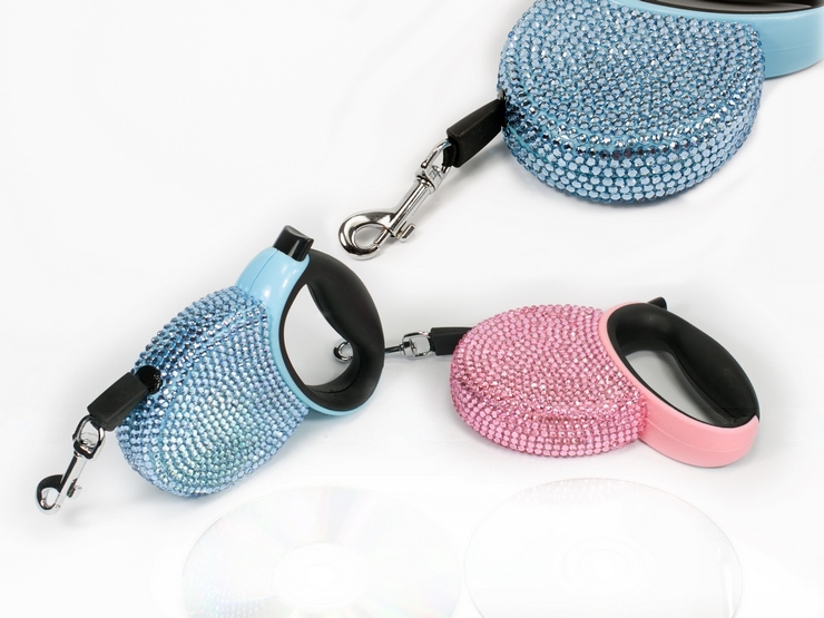 FORTAPURE L-001Z Luxurious Retractable Dog Leash 3M with Diamond Decoration Product Detail