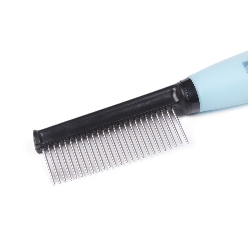 FORTAPURE M-008SH Single-Sided Pet Grooming Comb with Silicone Handle for Dogs Product Detail