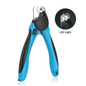 FORTAPURE Q-001L Cortaúñas para Mascotas con LED y Protector de Seguridad (Evita el Corte Excesivo)