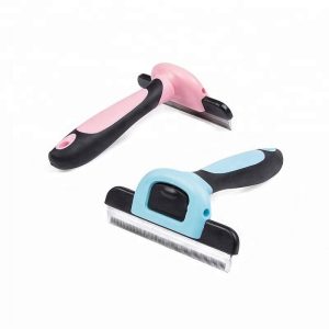 FORTAPURE Q-007 Cepillo Deslanador para Perros con Dientes de Acero Inoxidable