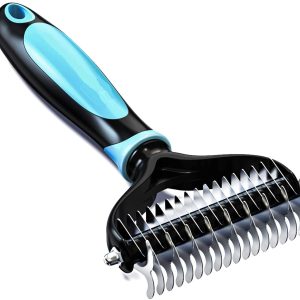 FORTAPURE Q-008 Peine Desenredante de Doble Cara para Perros para Eliminar el Pelo Suelto