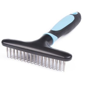 FORTAPURE Q-009 Cepillo Desenredante para Mascotas Peine para el Subpelo con Dientes de Acero Inoxidable