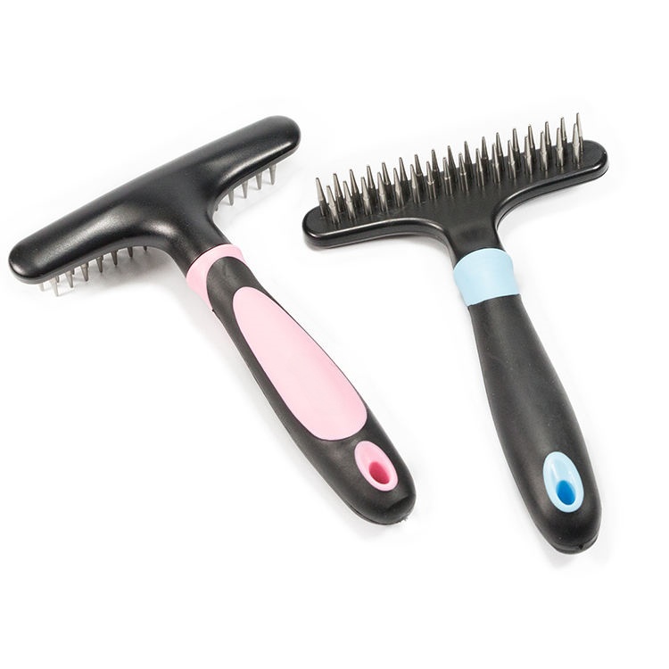 FORTAPURE Q-009 Cepillo Desenredante para Mascotas Peine para el Subpelo con Dientes de Acero Inoxidable - Imagen 2