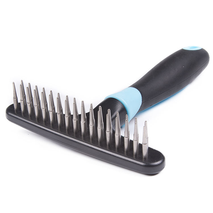 FORTAPURE Q-009 Cepillo Desenredante para Mascotas Peine para el Subpelo con Dientes de Acero Inoxidable - Imagen 5