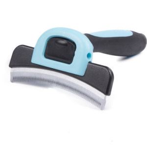 FORTAPURE Q-019 4-Inch Curved Stainless Steel Pet Deshedding Brush