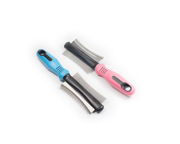 FORTAPURE Q-020 Cepillo Deslanador de Doble Cara de Acero Inoxidable y Silicona para Mascotas - Imagen 5
