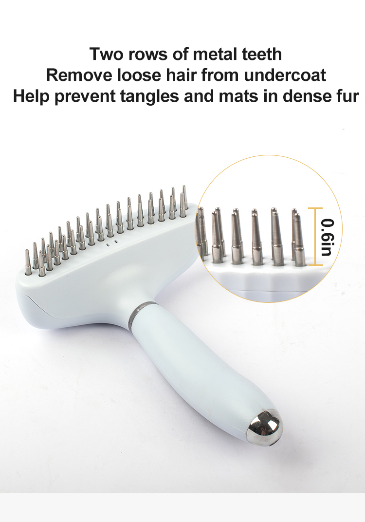 FORTAPURE Q-040 Self-Cleaning Stainless Steel Undercoat Rake Comb for Dogs and Cats Product Detail