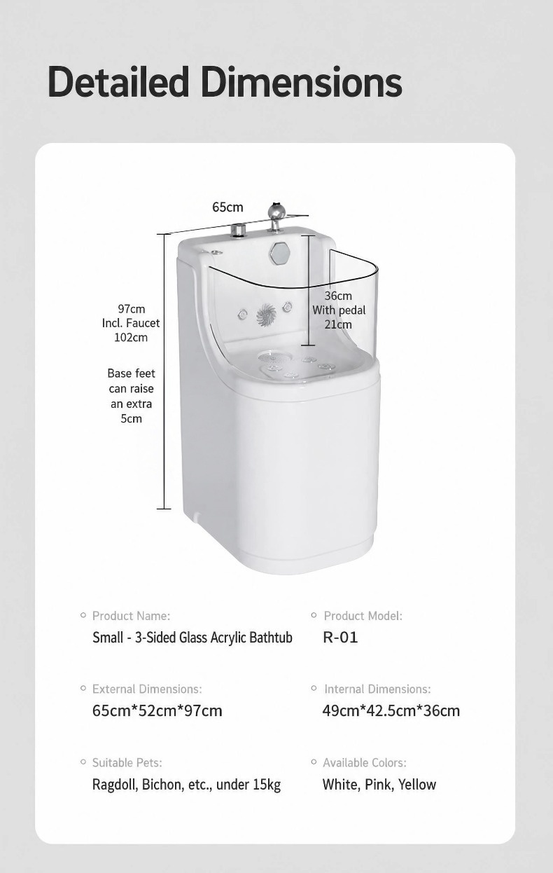 FORTAPURE R-03B Bañera SPA para Mascotas Detalle del Producto