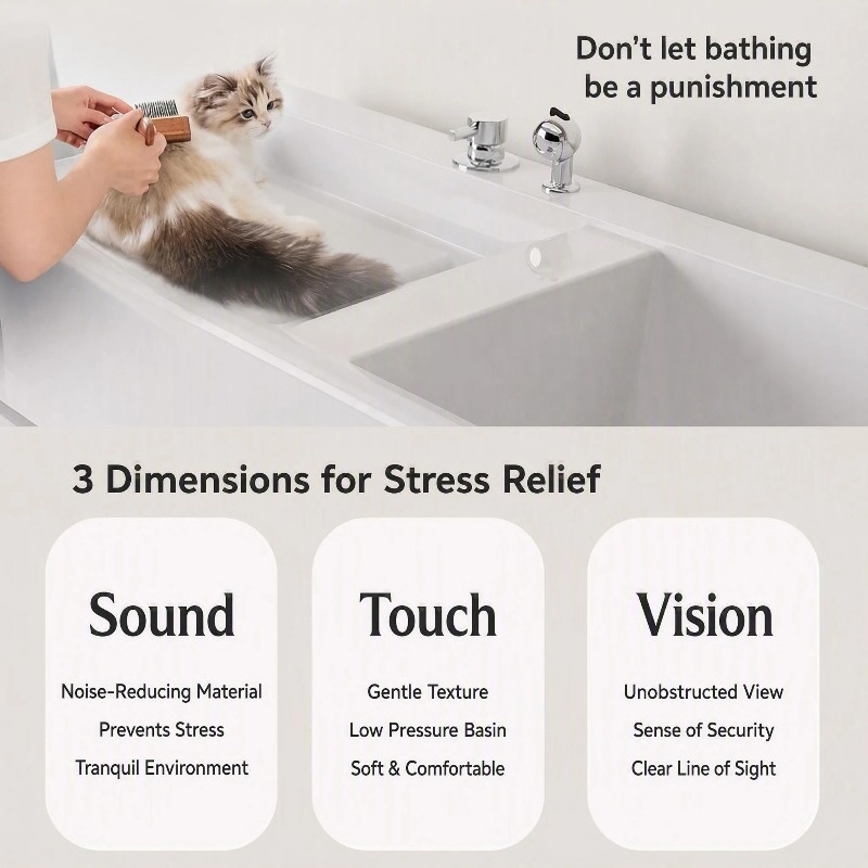 FORTAPURE R-110A Tina de Baño de Acrílico de Baja Presión para Gatos - Imagen 5