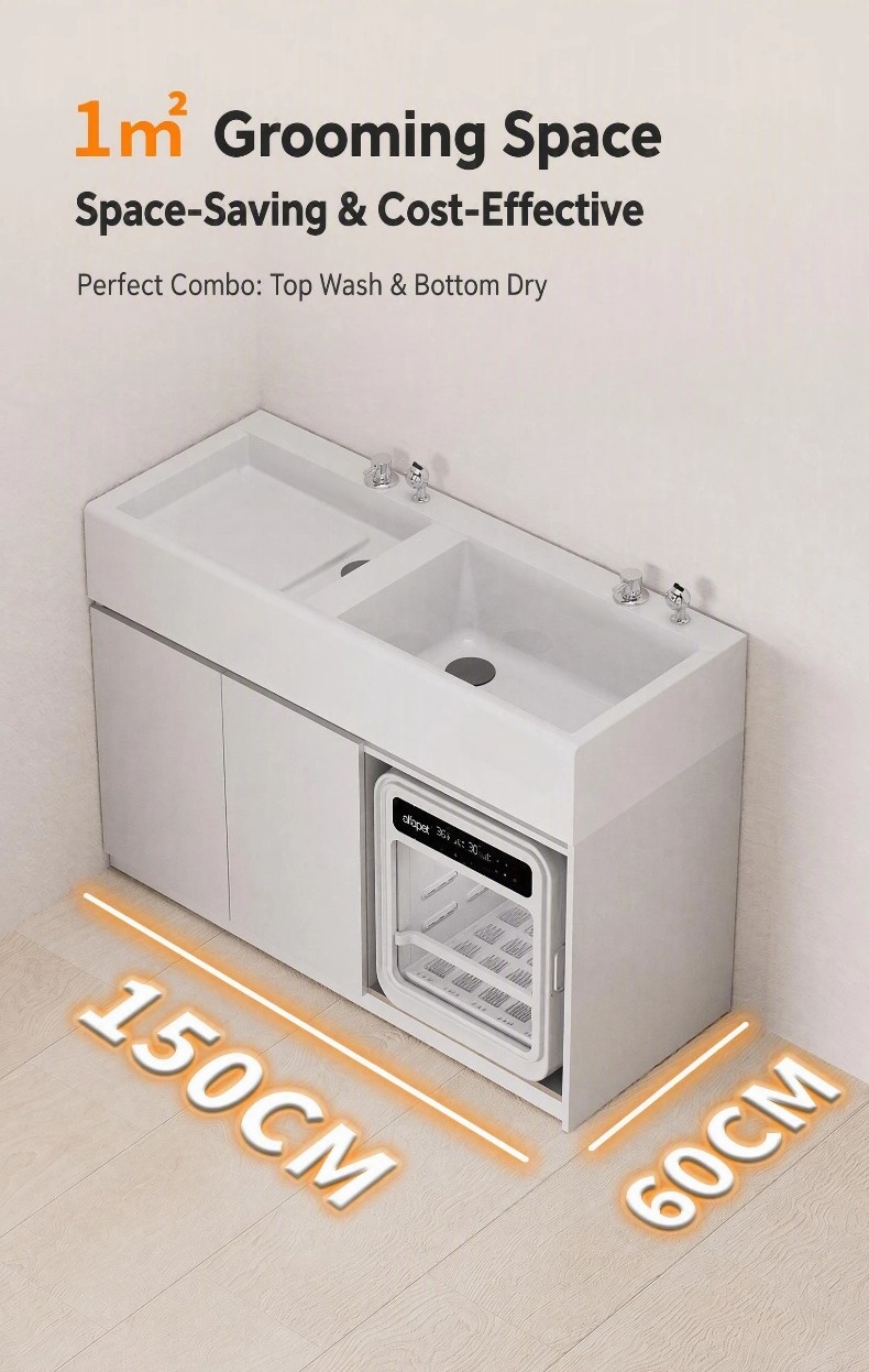 FORTAPURE R-110A Tina de Baño de Acrílico de Baja Presión para Mascotas Detalle del Producto