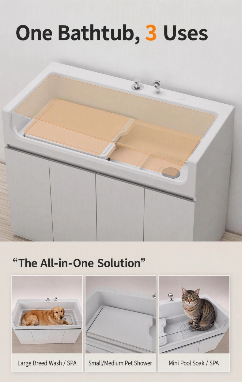 FORTAPURE R-135A Tina de Lavado de Baja Presión para Mascotas Detalle del Producto