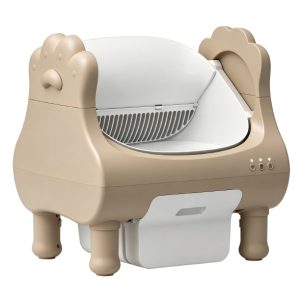FORTAPURE Tiny-F-2 Arenero Automático Inteligente para Gatos (Tipo Abierto, Autolimpiante, Control por App WiFi)