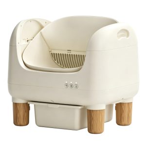FORTAPURE Tiny-H Arenero Automático Inteligente para Gatos (Tipo Abierto, Autolimpiante, Control por App WiFi)