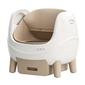 FORTAPURE Tiny-I Arenero Automático Inteligente para Gatos (Tipo Abierto, Autolimpiante, Control por App WiFi)