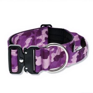 FORTAPURE BLT-C0904-1 Thickened Nylon & Neoprene Heavy Duty Tactical Collar with Handle (Medium-Large Dogs)