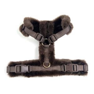 FORTAPURE BLT-H1121-1 Comfortable Rabbit Fur Dog Harness (Soft Faux-Fur Vest, No-Pull, Adjustable)