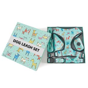 FORTAPURE KD-6T-1 Fashion Reversible Designer Dog Harness Set (Sublimation Print, Adjustable)